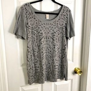Sundance Grey Shear Cutout T Shirt Size M Cotton Blend